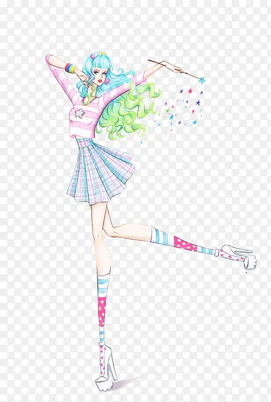 �ֻ�Ůװ��Ʋ廭��-������