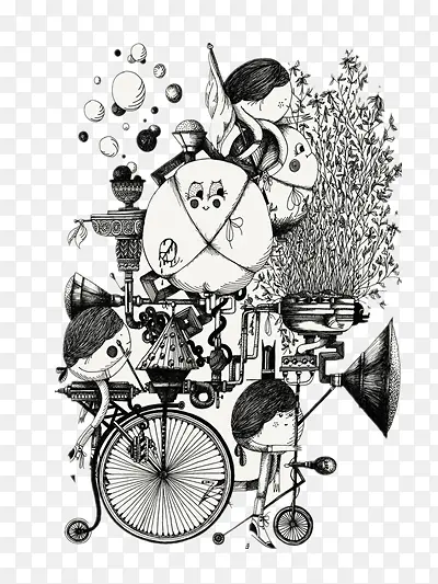 �ڰ׿�ͨ�廭-������