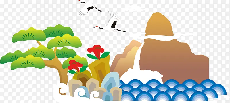 �ٱ���ɽ���꺣��PNGʸ���ز�-������