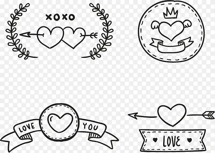 4���ֻ氮�ı�ǩʸ���ز�-������