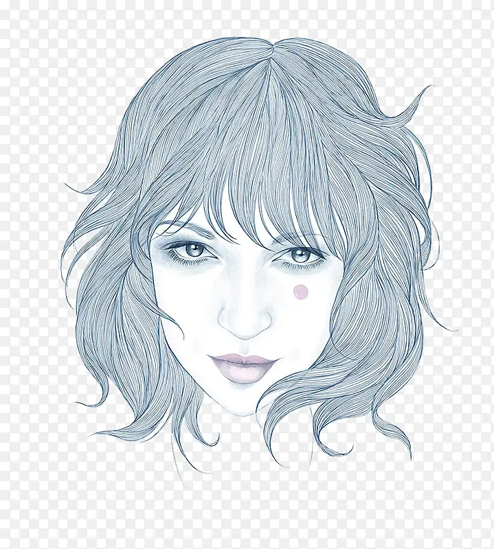 ��ɫ�廭��Ůͷ��-������