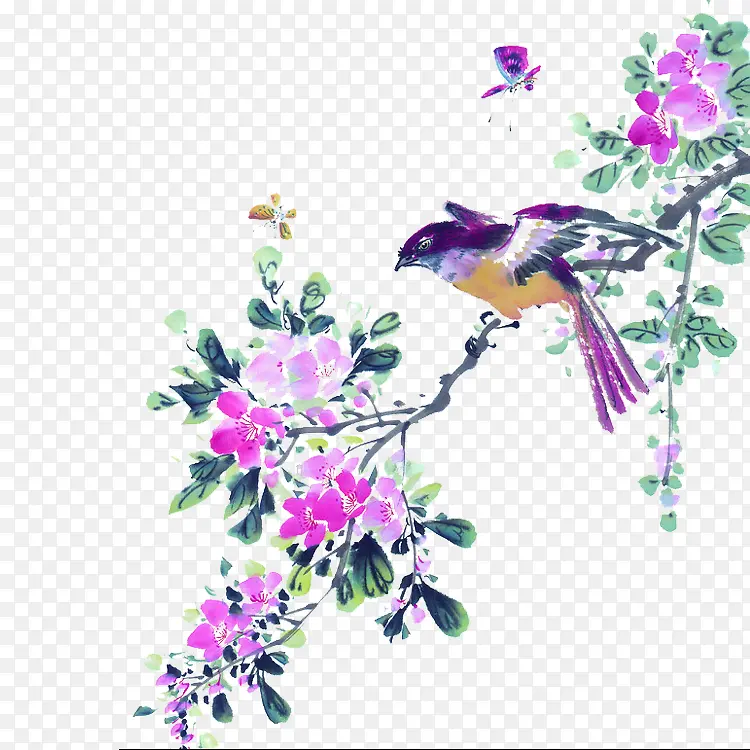 ˮī����ɫ��֦С��-������