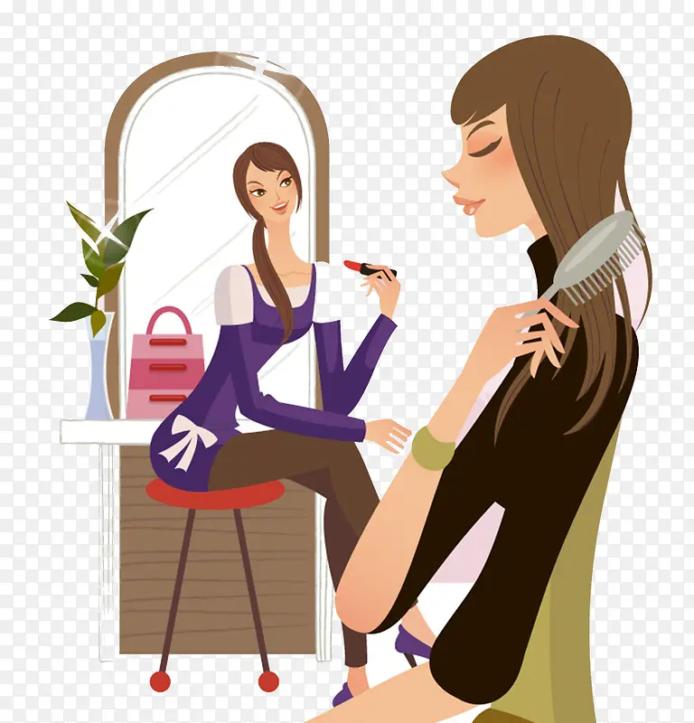 ����ǰ��Ů�˲廭-������