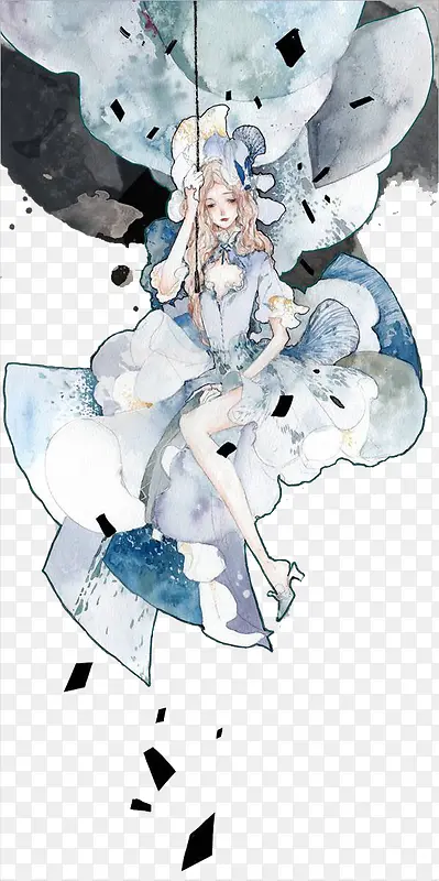 ����ɫˮī��Ů�廭-������