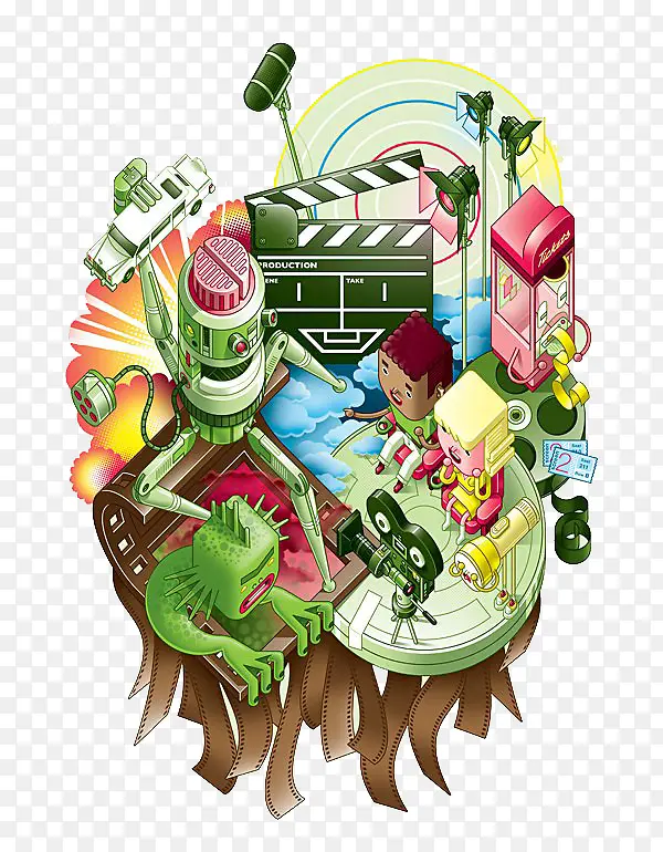 ��ɫ��Ӱ���в廭-������