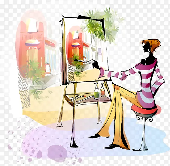 ʱ�����л滭��Ů�ֻ�-������