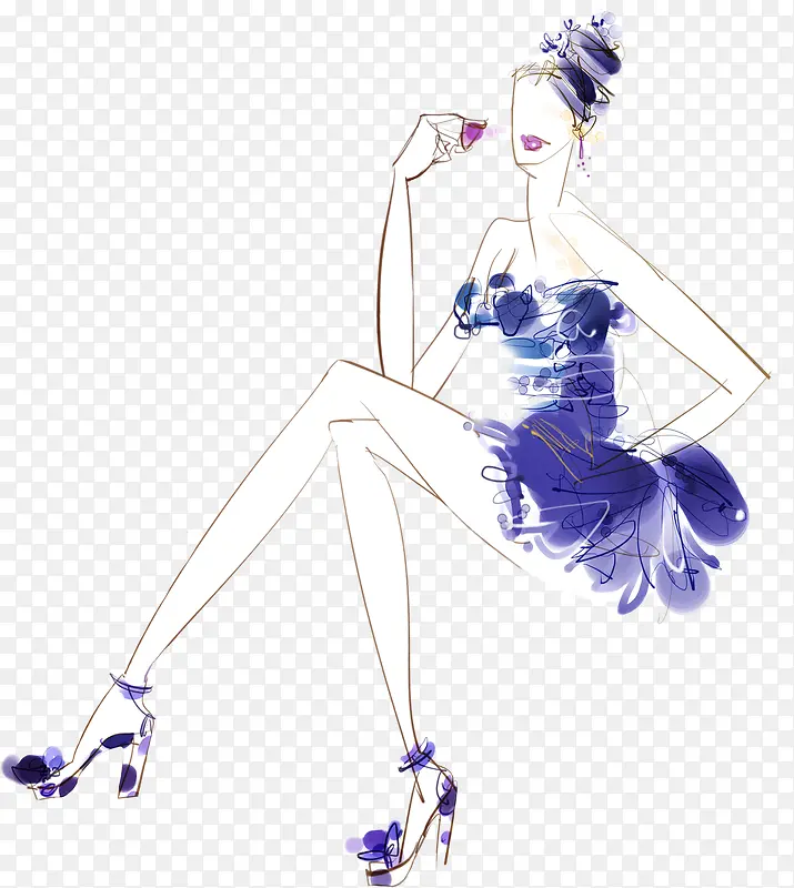 �ֻ泤�ȶ�ȹ��Ů�廭-������