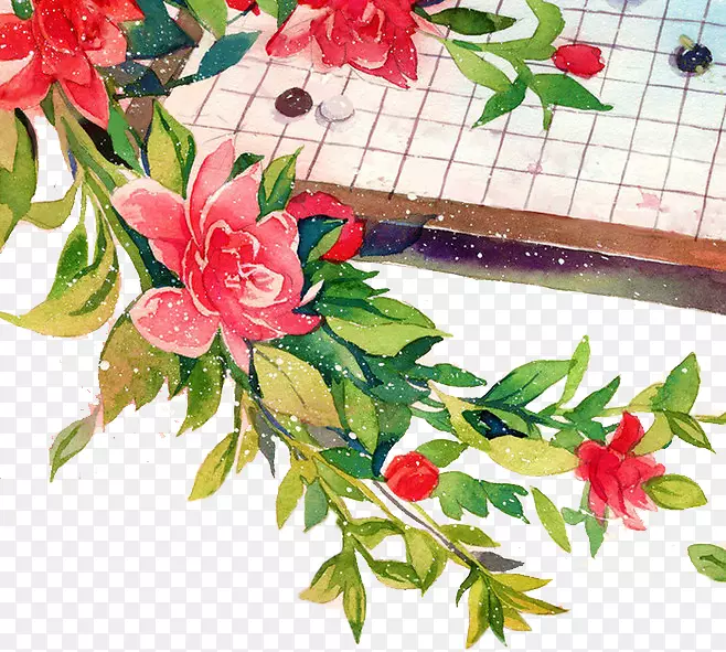 ����ˮ�ʻ�ɽˮ����ͼ-��ɫ���̺컨-������