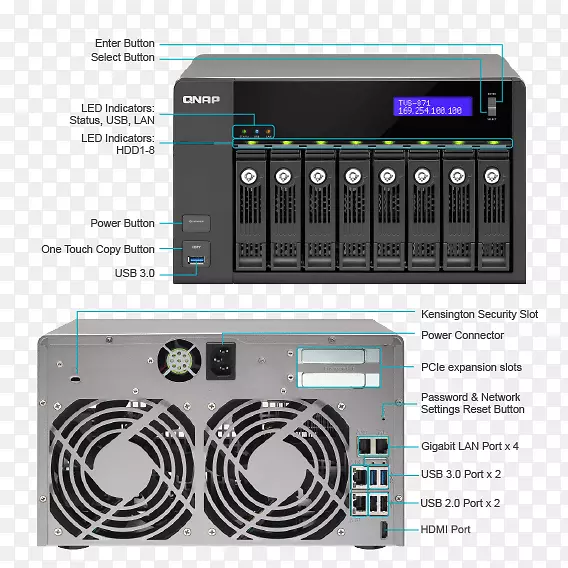 QNAP����-871 t����洢ϵͳqnap 8����nas 4gb ddr 4 qnap ts-869֧�ַǵ�����ϵ��-������