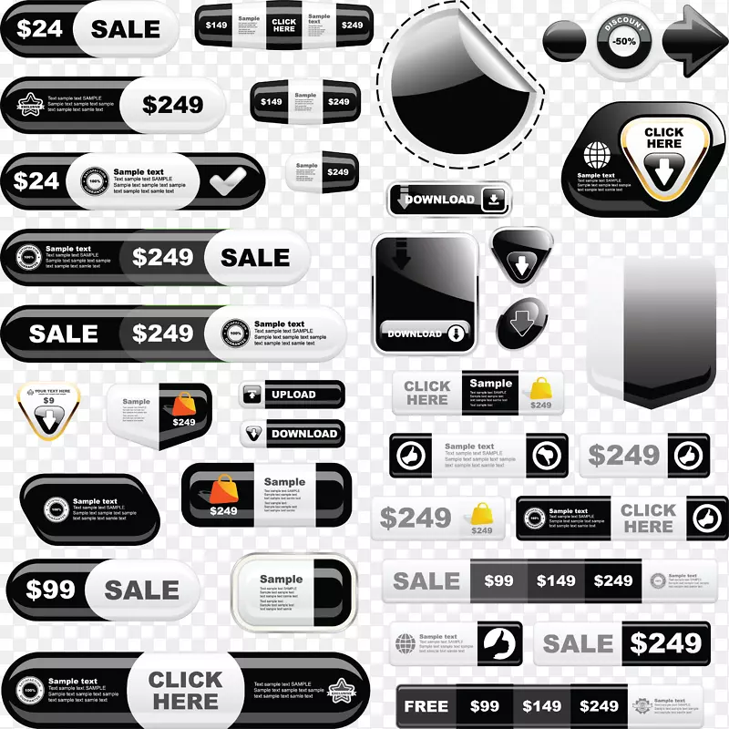 ��ɫ��ҳ��ťͼ���ǩʸ��-������