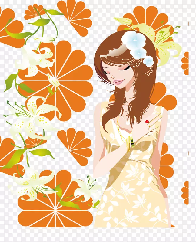 ʱ��Ů���뻨��ʸ���ز�-������