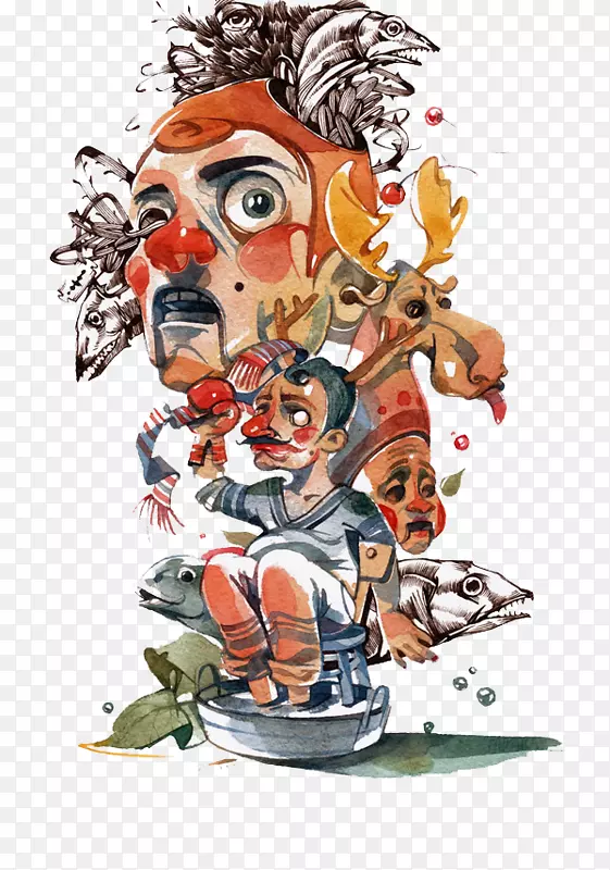 ˮ��С����߲廭-������