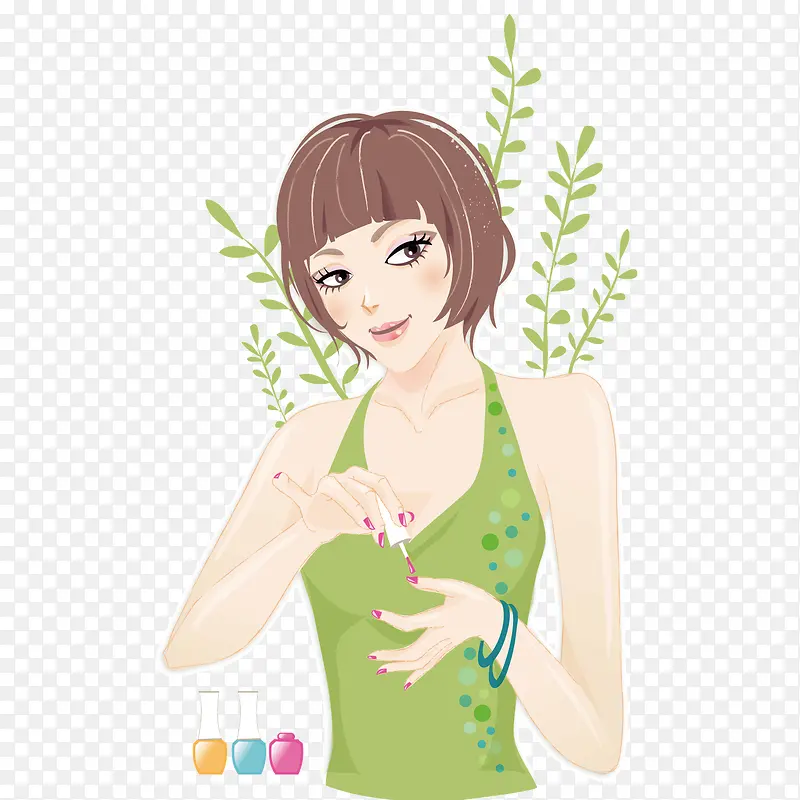 Ϳָ���͵���Ů�廭-������