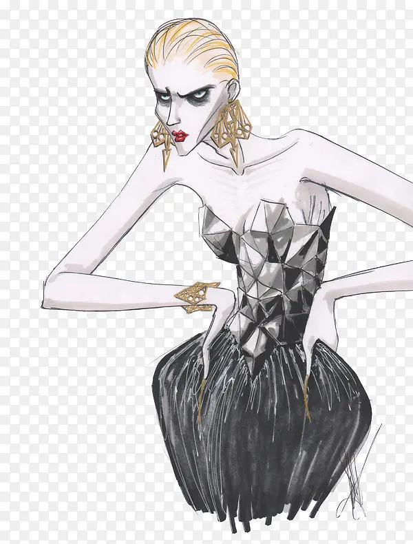 ʱ��Ůħͷ�廭-������