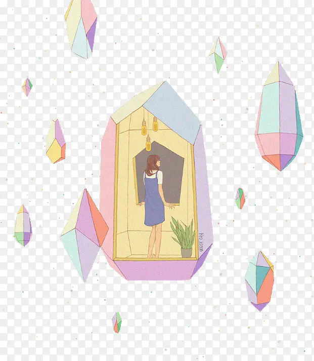 �ֻ���ʯ��СŮ���廭-������