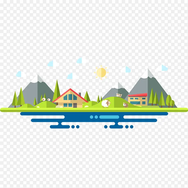 ��ͨ��ƽ��ũ���ķ羰���-������