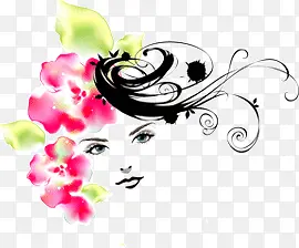 ����ˮ�ʻ���ī������Ůͷ��-������