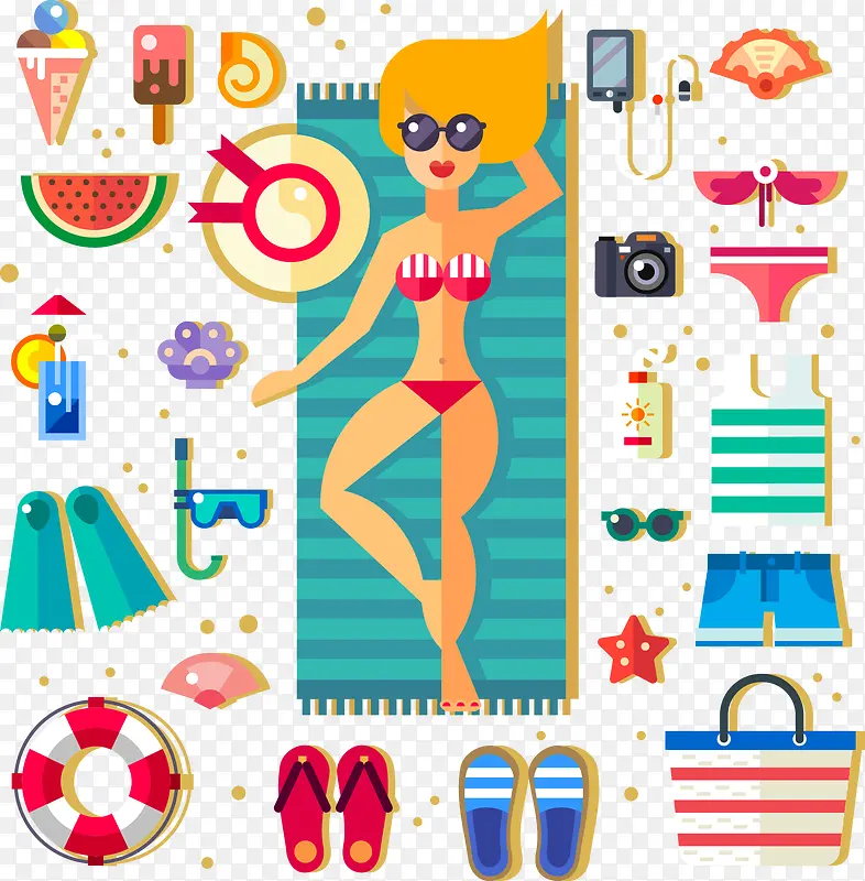 ��ƽ��ɳ̲��ɫʸ��ͼ-������