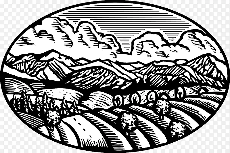 װ�β�ͼɽ������ũ��廭-������