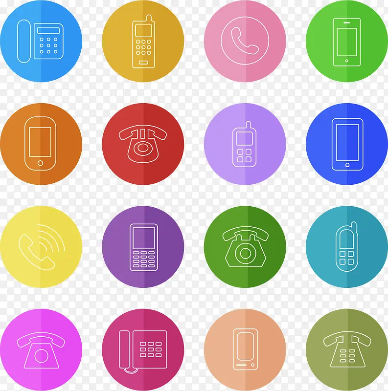 16���ɫԲ�ε绰ͼ��ʸ��ͼ-������