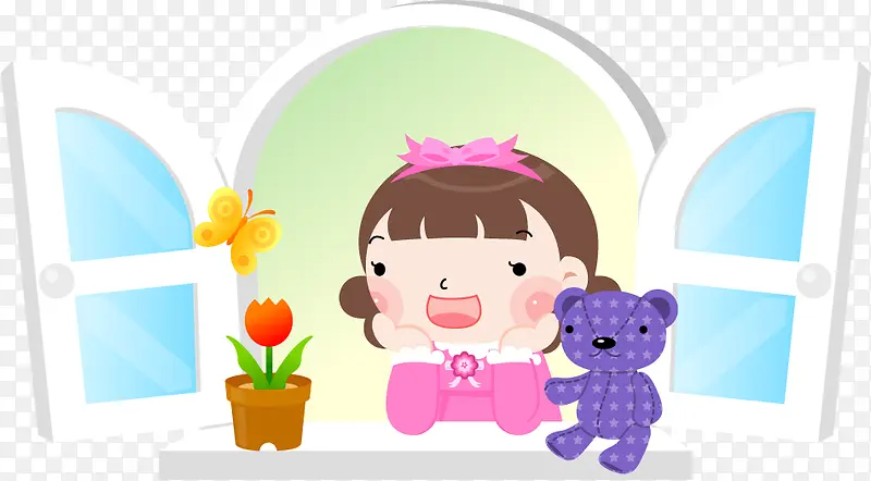 �ֻ洰�ߵ�СŮ��ʸ��ͼ-������