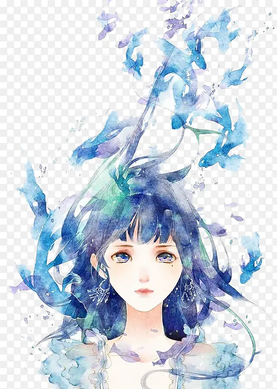 ��ɫ������Ů�廭-������