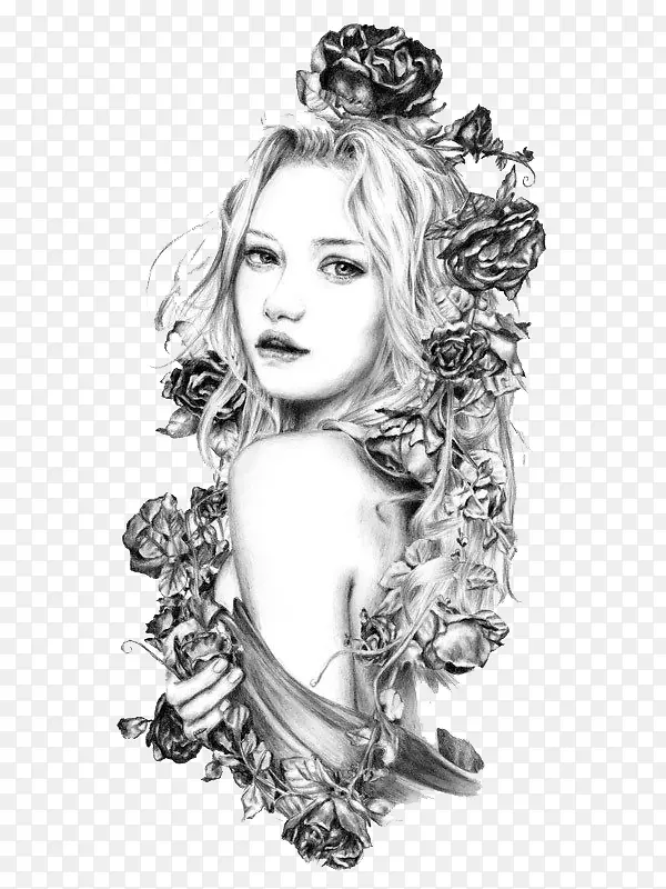 �ڰ�õ�廨��Ů�廭-������