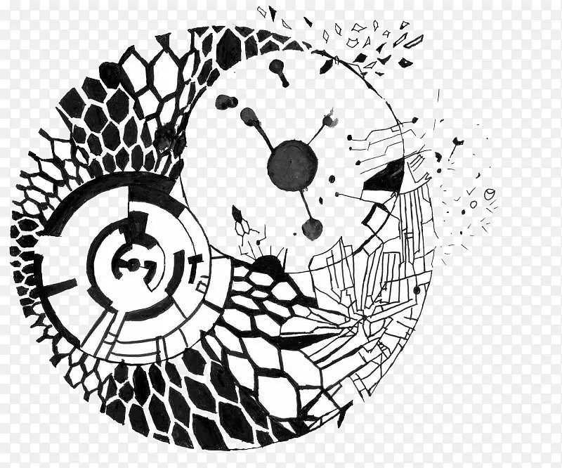 �ڰ׼��β廭-������