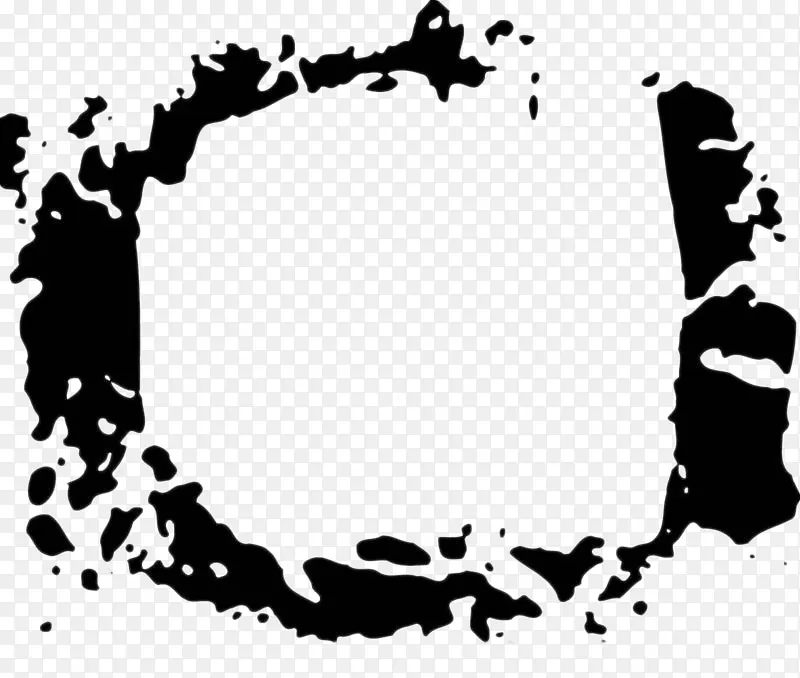 ��ɫ��ʵī�㳤���α߿�ˮīͼ��-������