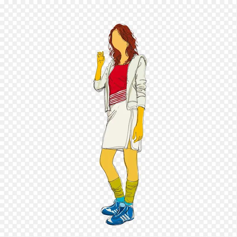 �ֻ��ɫȹ�ӵ�Ů��-������