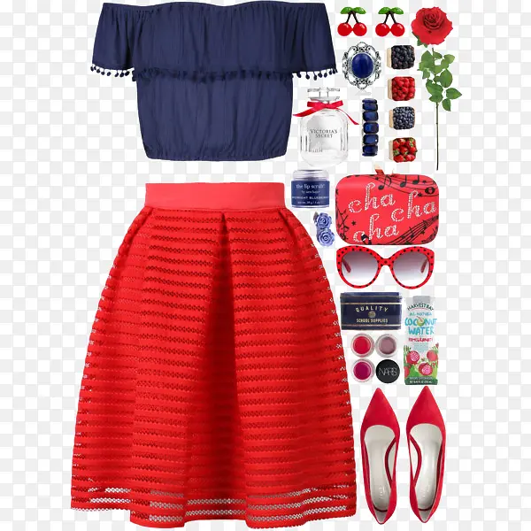 ��ɫ���ºͺ�ɫ����ȹ-������