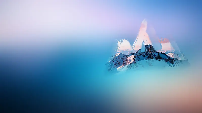 ˮɫ��Ⱦ�����µ��ͻ�ѩɽ-������