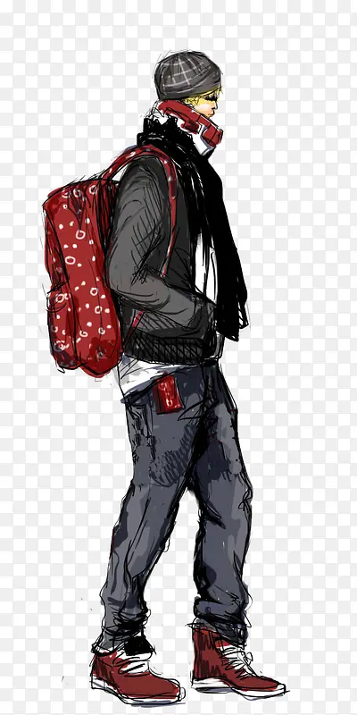 ��ʿ���ж�װ��Ƹ�廭-������