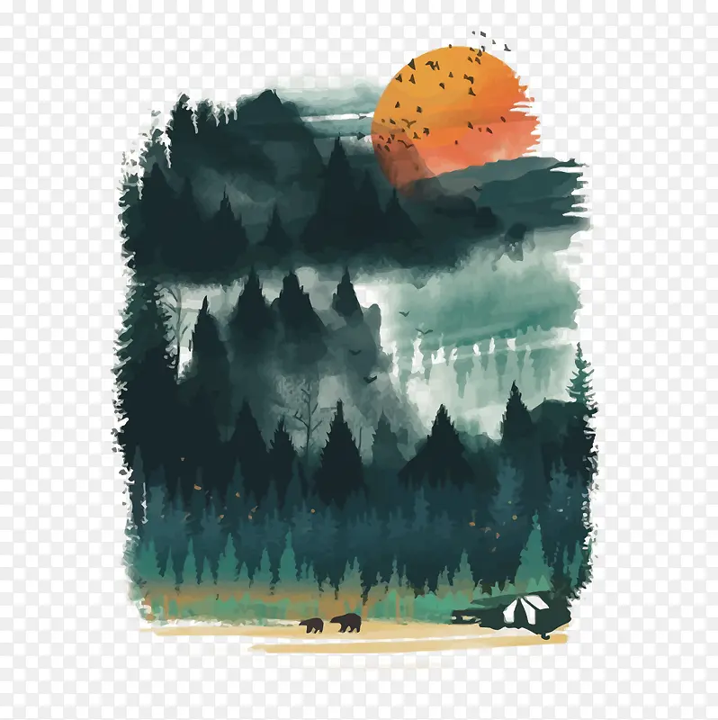 ʸ��ˮī�羰ͼ-������