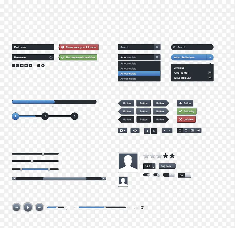 APP��ť��ƺϼ�PSDԴ�ļ�-������