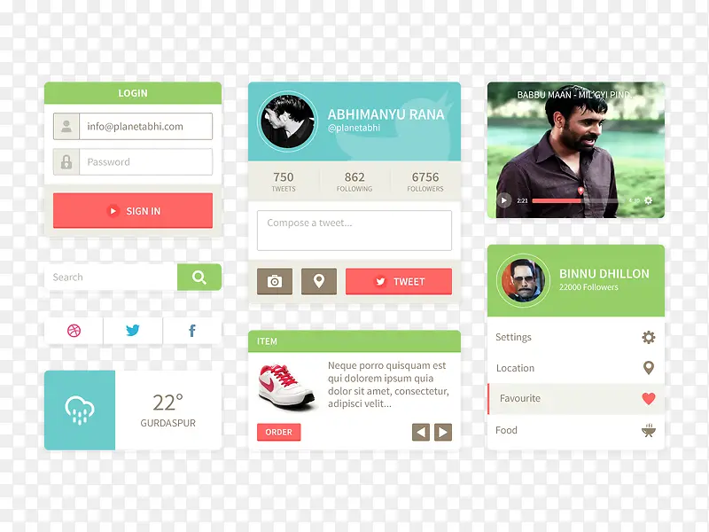 ���·�ؼ�ui��ƺϼ�PSDԴ�ļ�-������