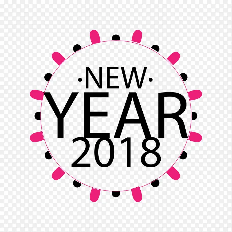 �ں�ɫ��״Բ��2018�����ǩ-������