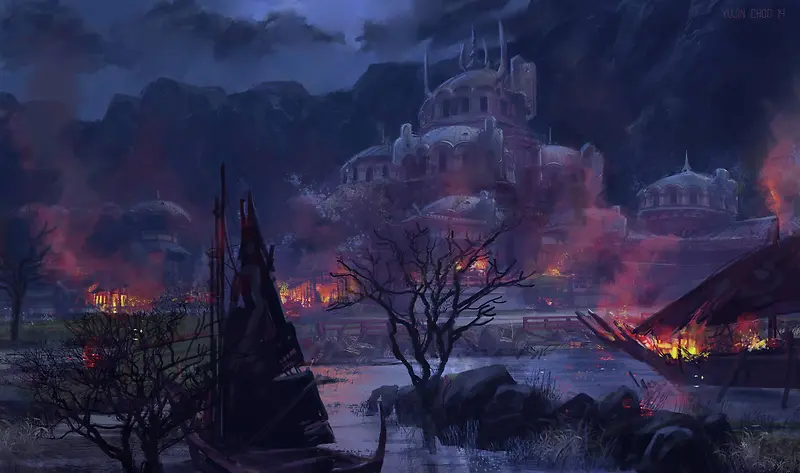 ȼ�յĳ���ҹ���廭-������