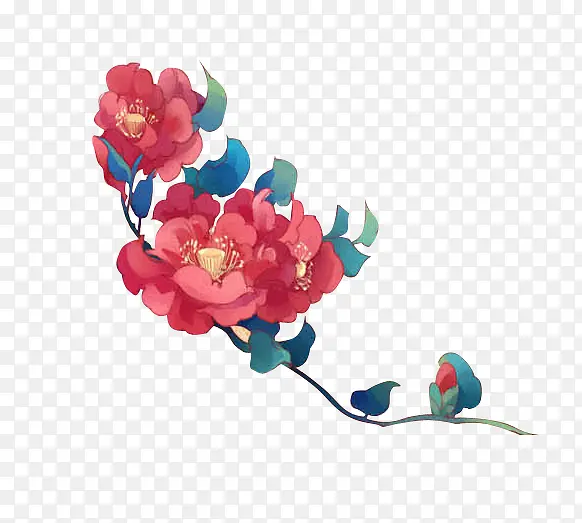 ��ɫ�ֻ滨����֦-������