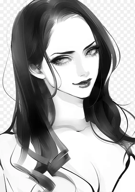 ��ԼŮ��ʱ�кڰײ廭-������