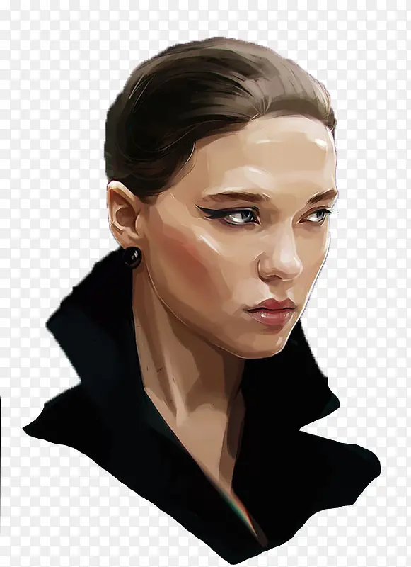 �ֻ�Ů��ͷ��廭-������