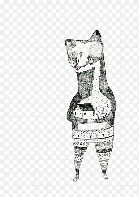 �ڰ׶���廭-������