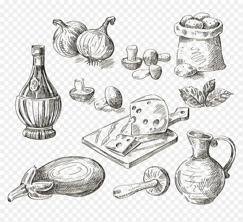 �߲�ʳ��ԭ�ϲ廭ͼƬ-������