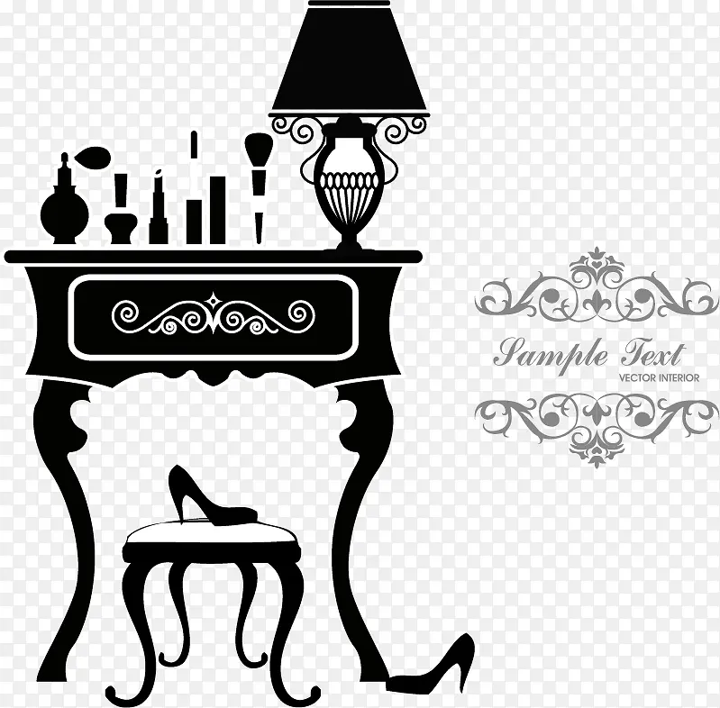 ��ױ̨���ӻ�ױpngʸ���ز�-������