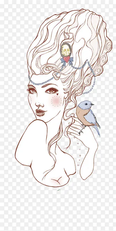 ��ɫ������Ů�廭-������