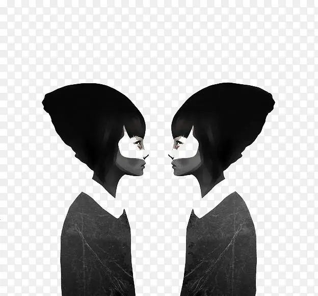 �ڰ���Ů�ԳƲ廭-������