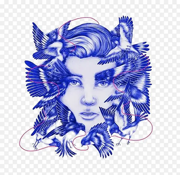 ��ɫ������ͷ��廭-������