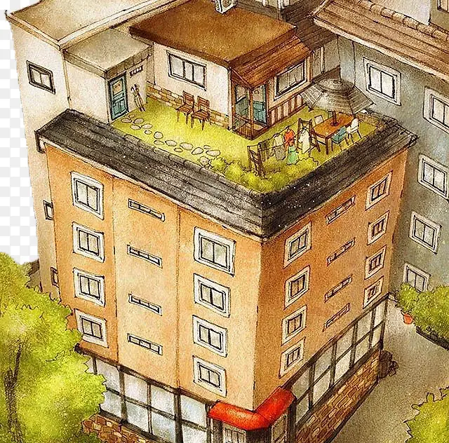 ��̨�羰�廭-������