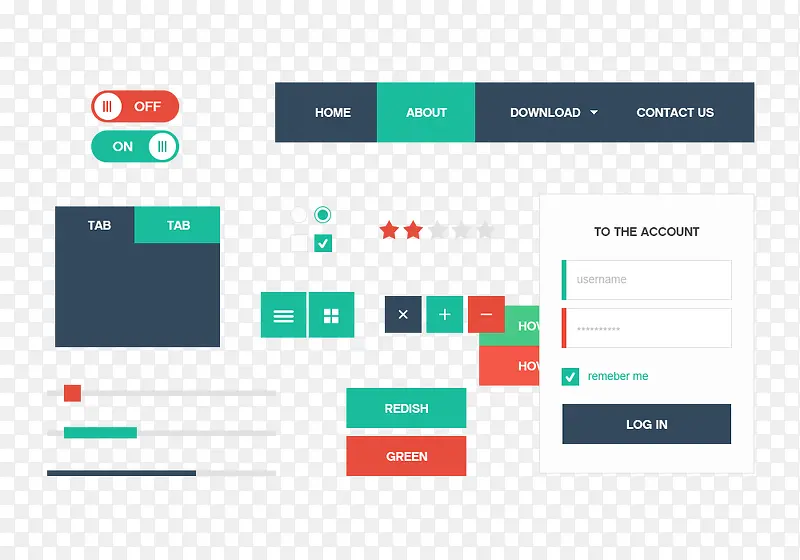 ��ƽ��ui�ؼ���ƺϼ�PSDԴ�ļ�-������