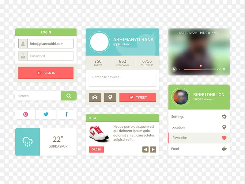 APP����ؼ���ƺϼ�PSDԴ�ļ�-������